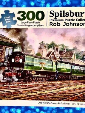 Spilsbury 300 LARGE PIECES Train Puzzle 18x24 Padstow At Padstow Rob Johnson
